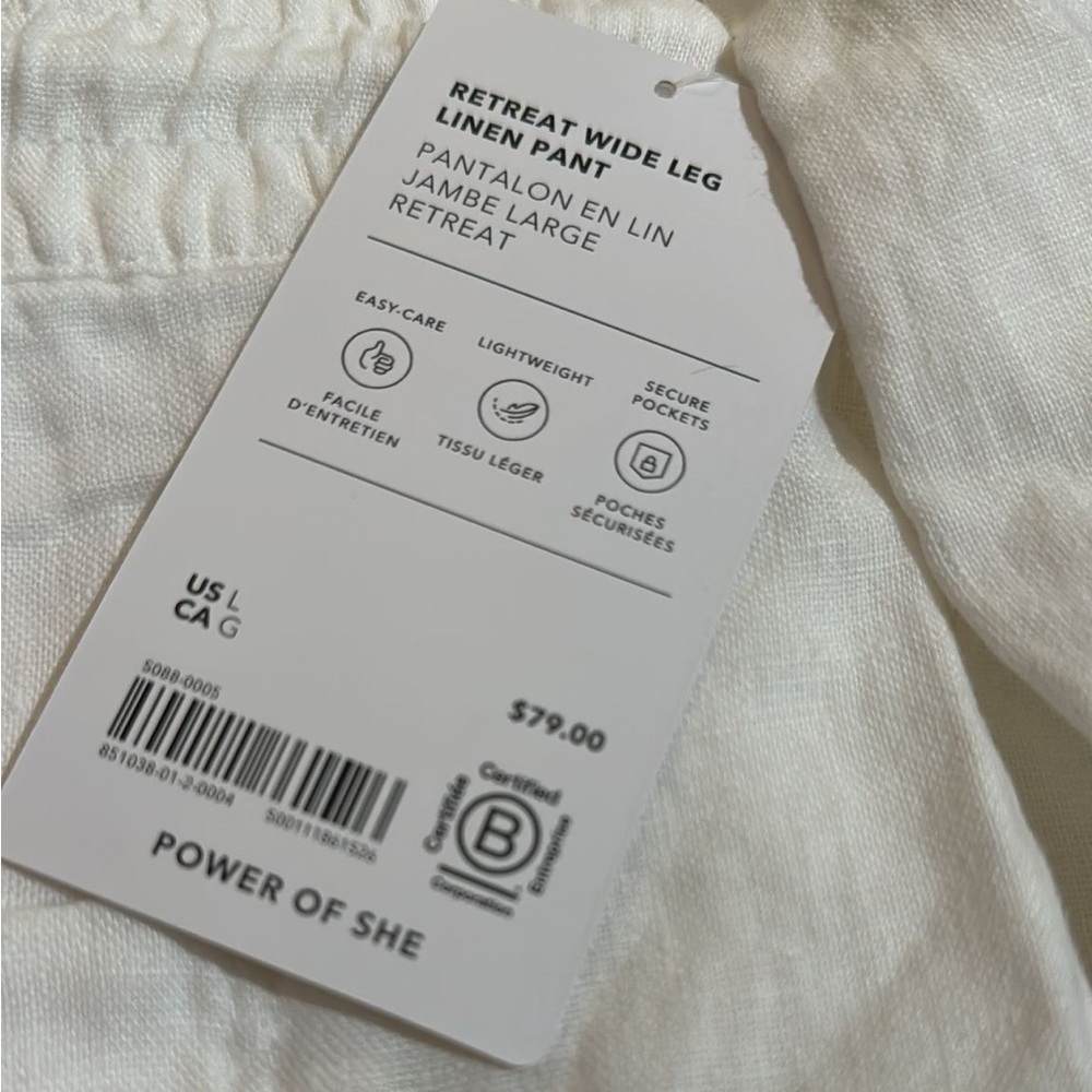 Athleta Retreat Wide Leg Linen Pant // Calla Lily - Picture 7 of 14